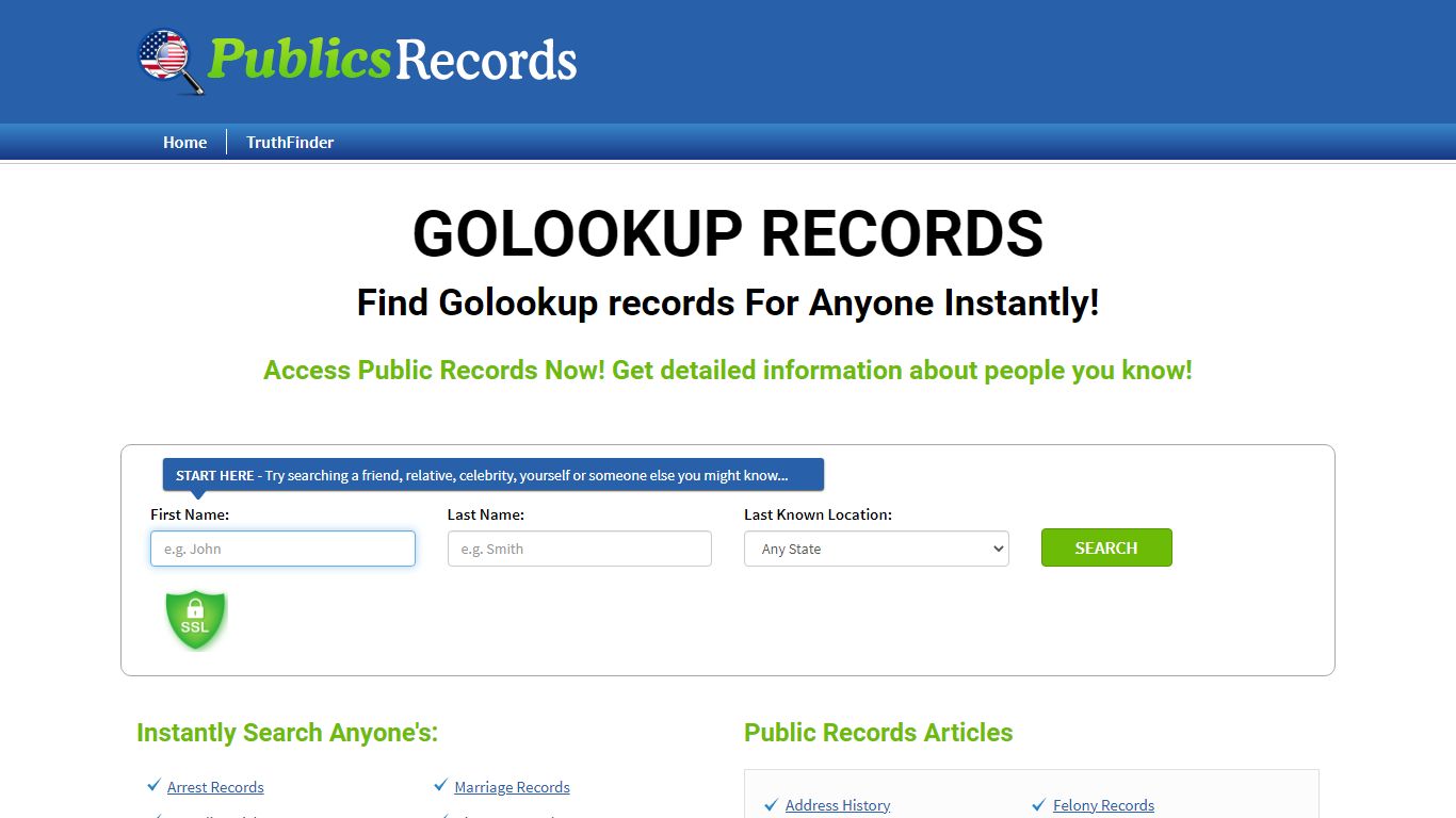 Find Golookup records For Anyone Instantly!